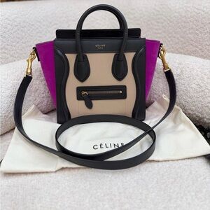 Celine Nano Luggage Tricolor tote